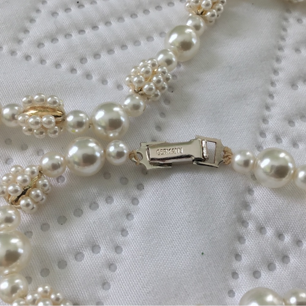 Vintage Germany Faux Pearl Beaded Necklace